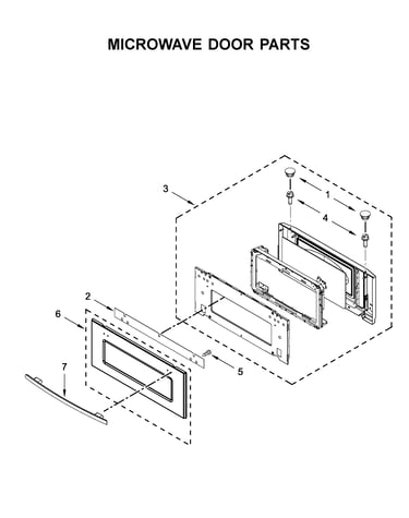 Microwave door parts