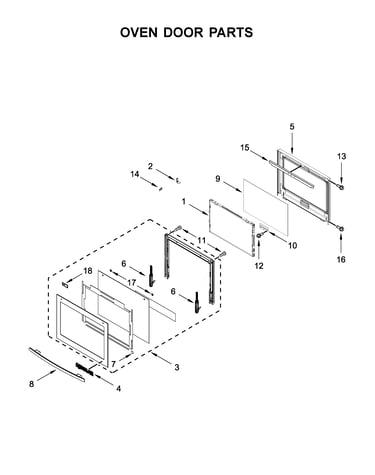 Oven door parts