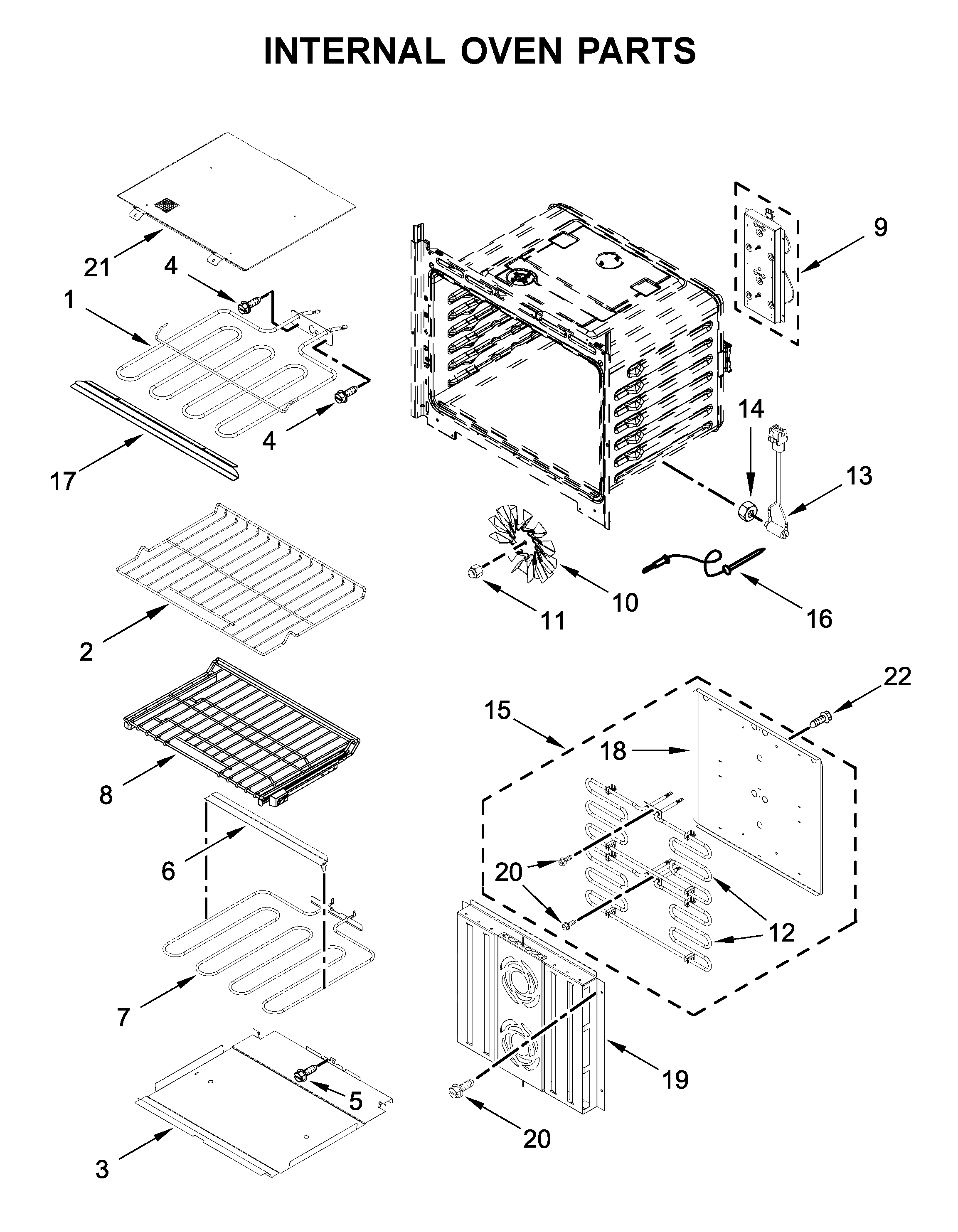 Internal oven parts