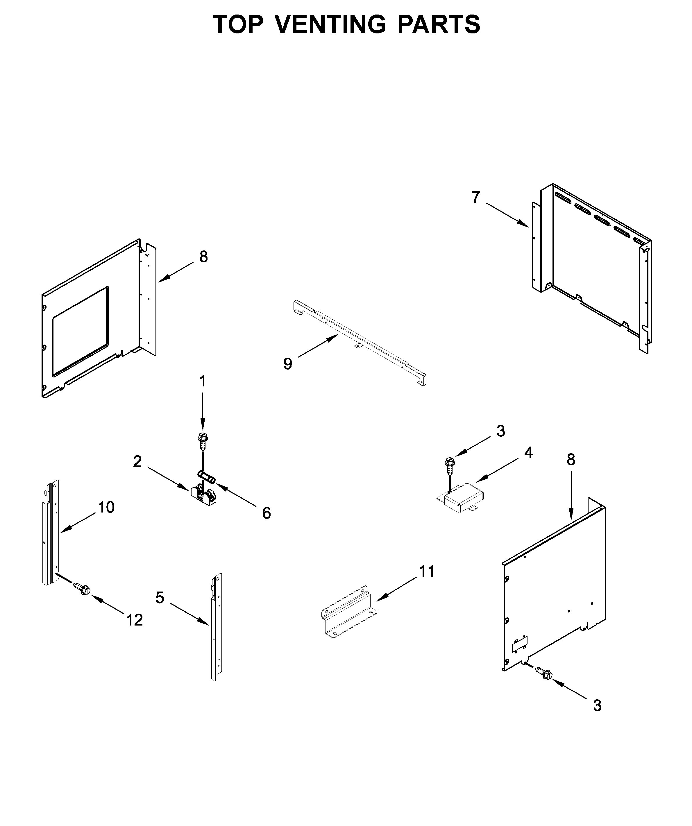 Top venting parts