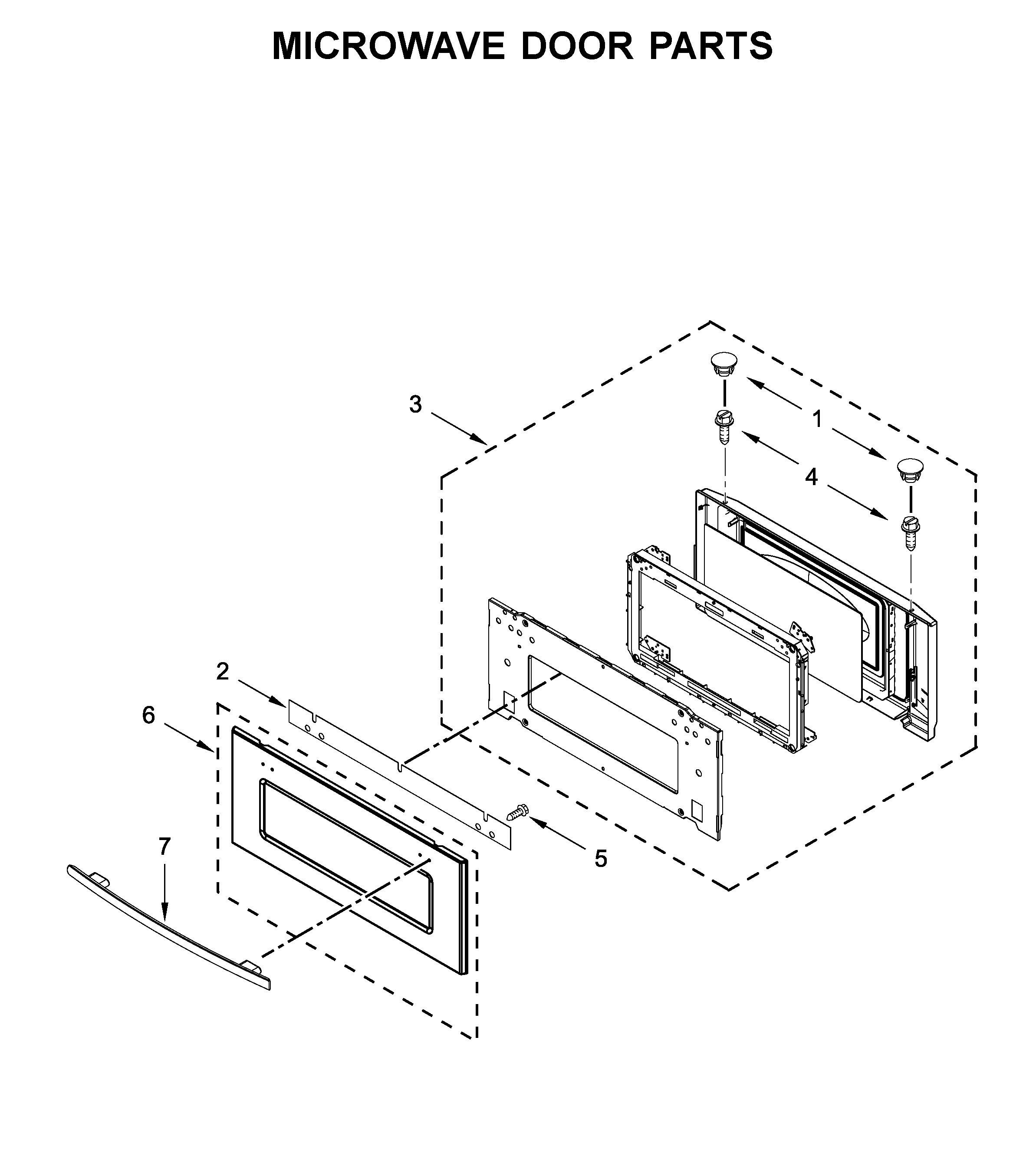 Microwave door parts