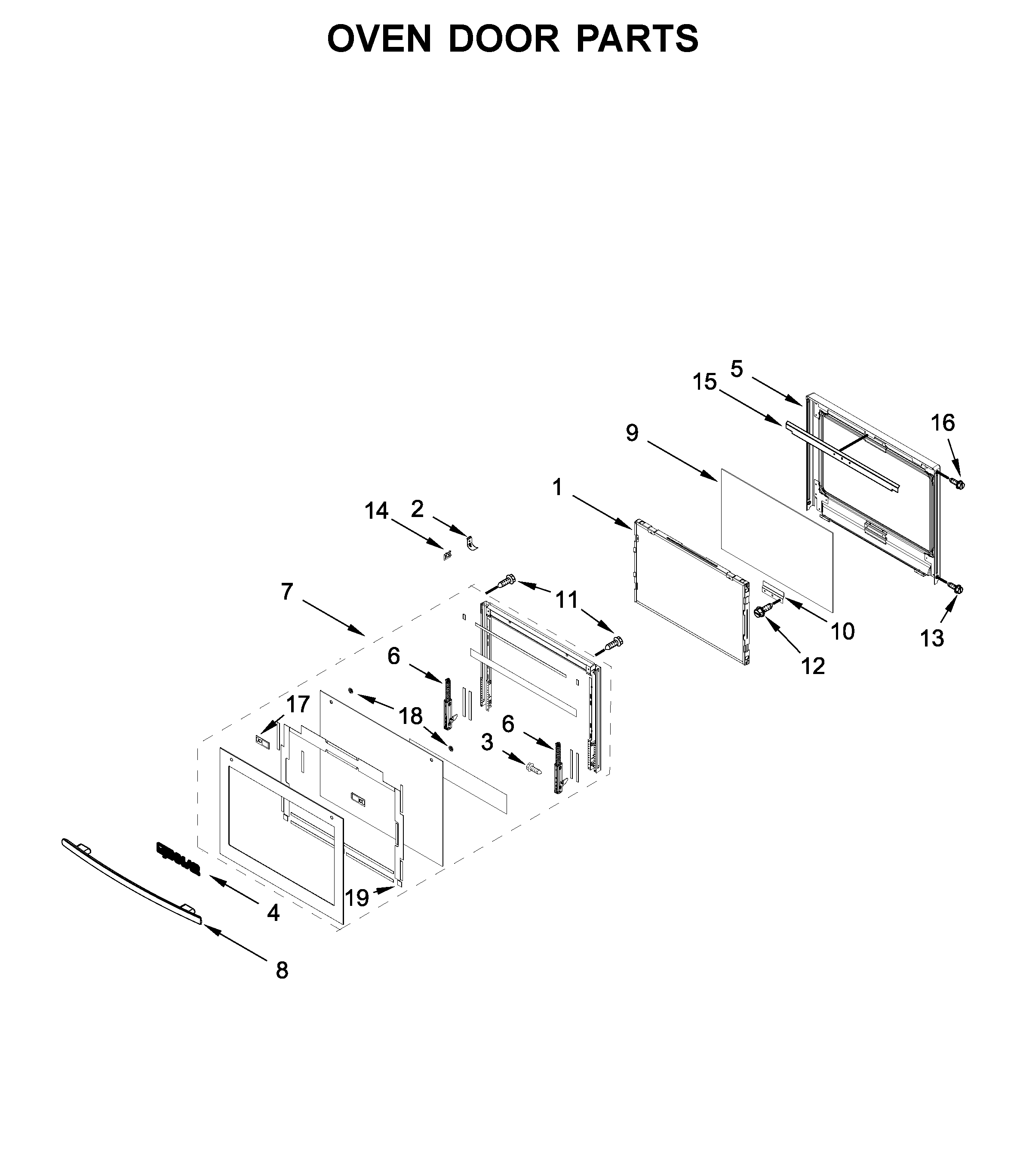 Oven door parts