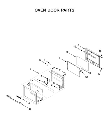 Oven door parts