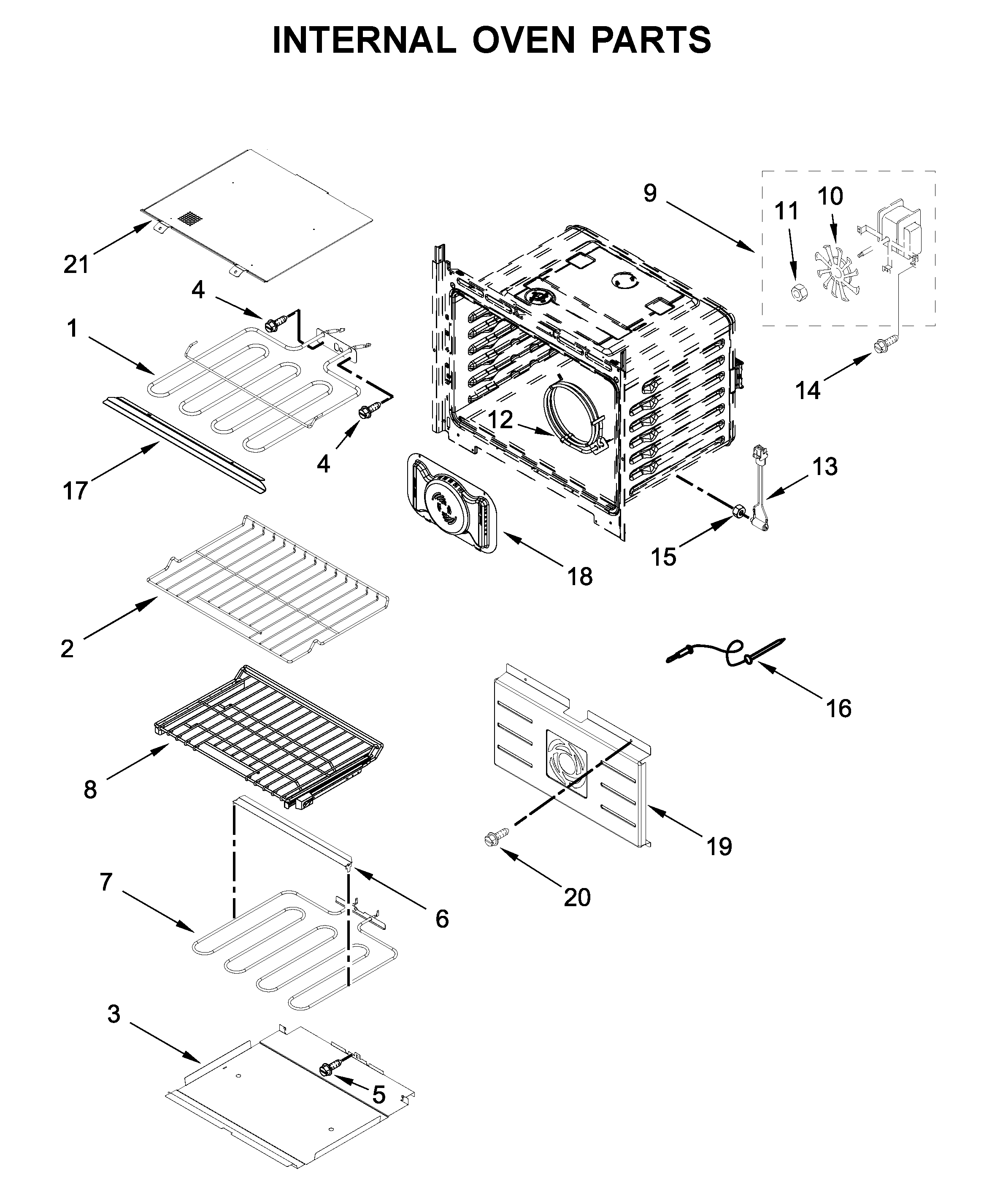 Internal oven parts