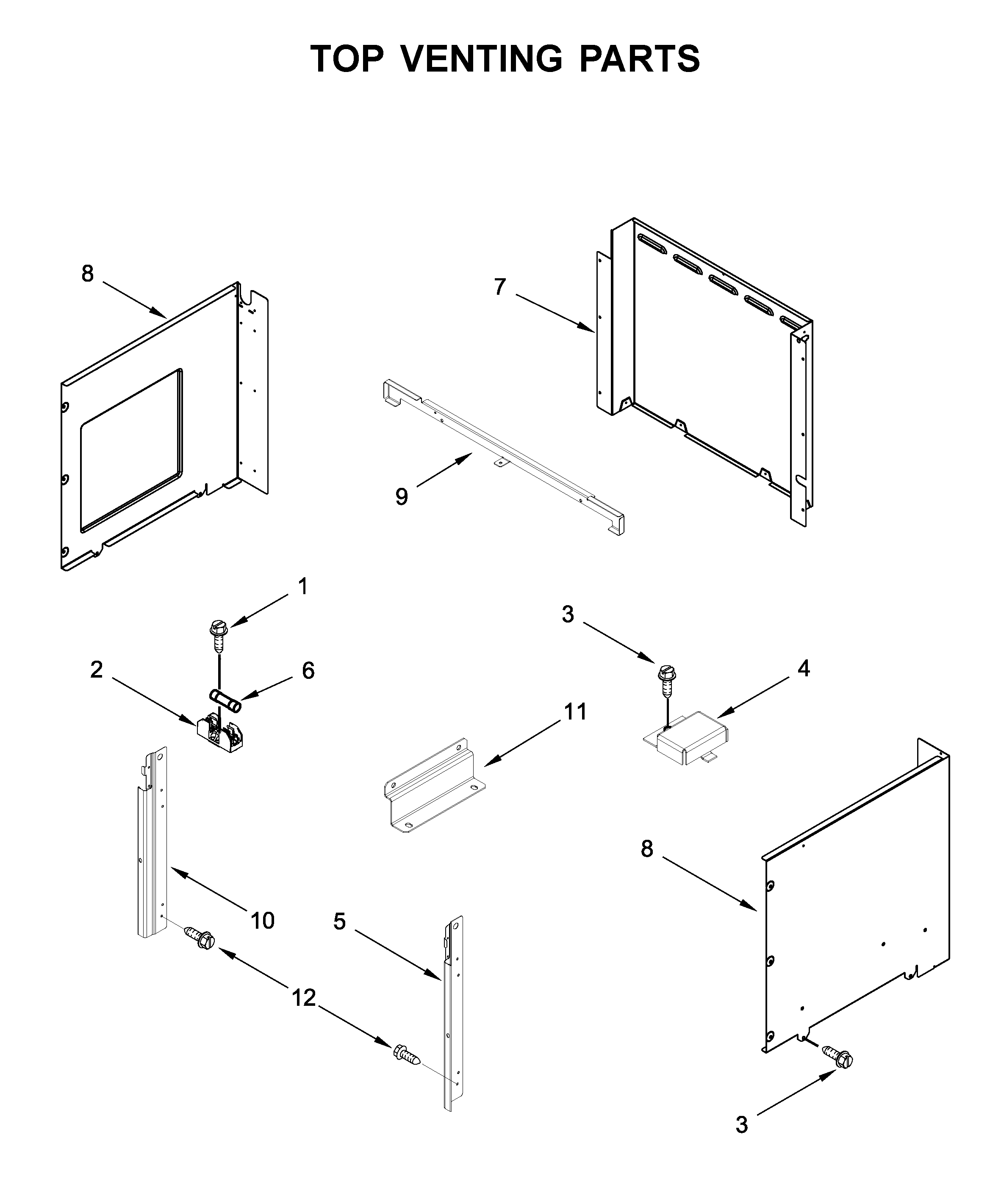 Top venting parts