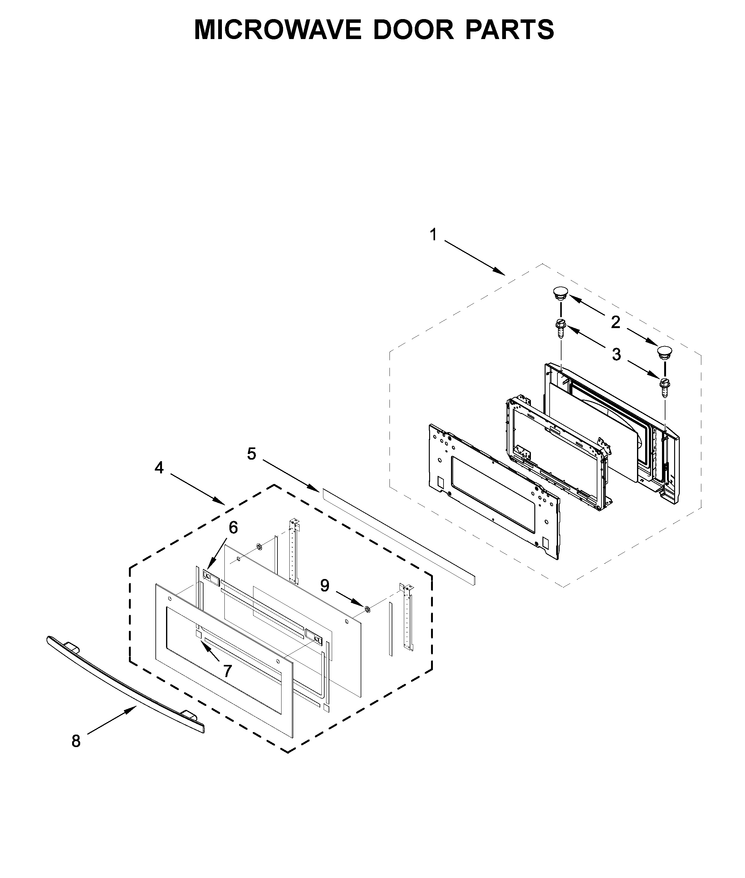 Microwave door parts