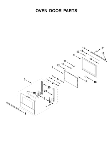 Oven door parts