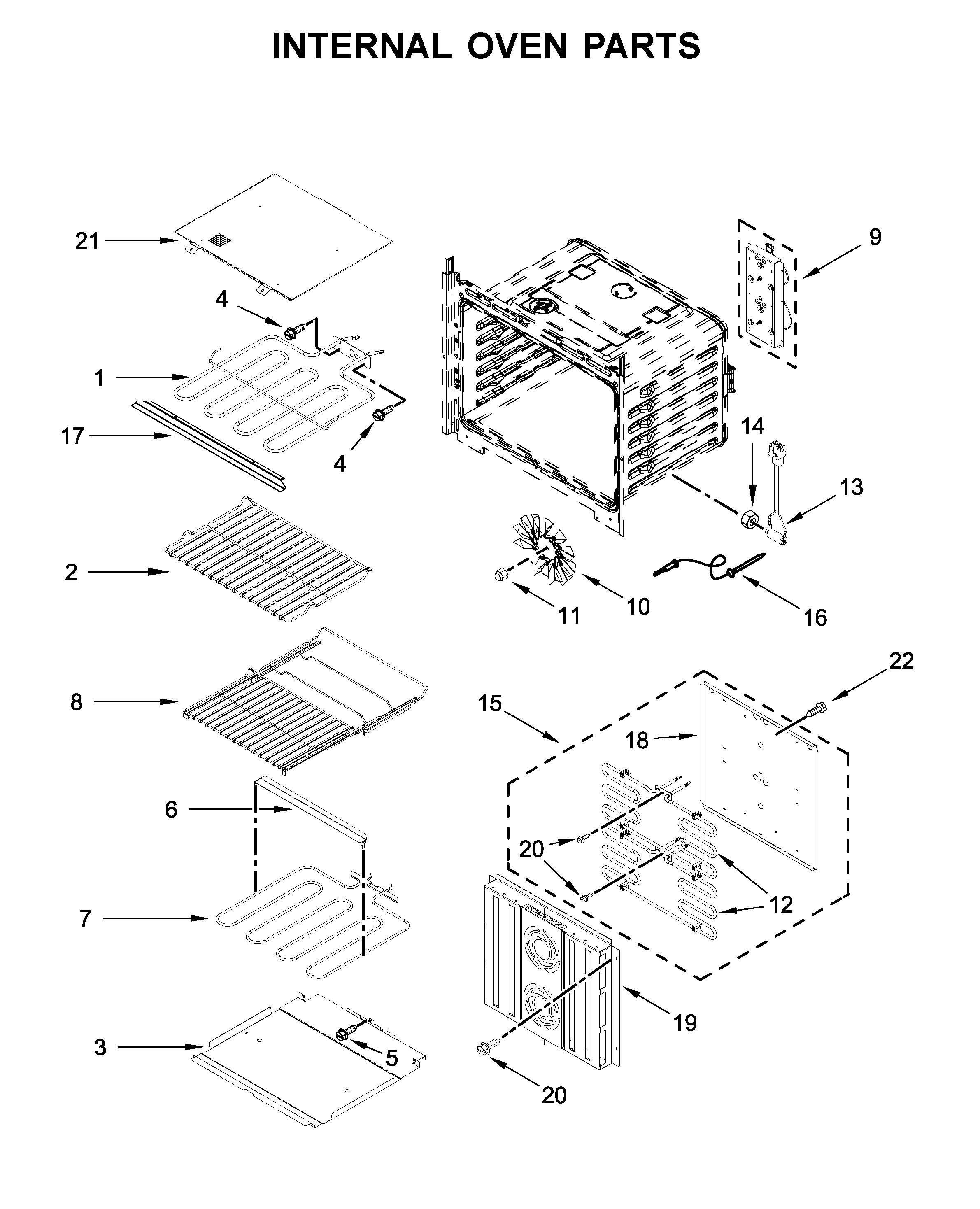 Internal oven parts