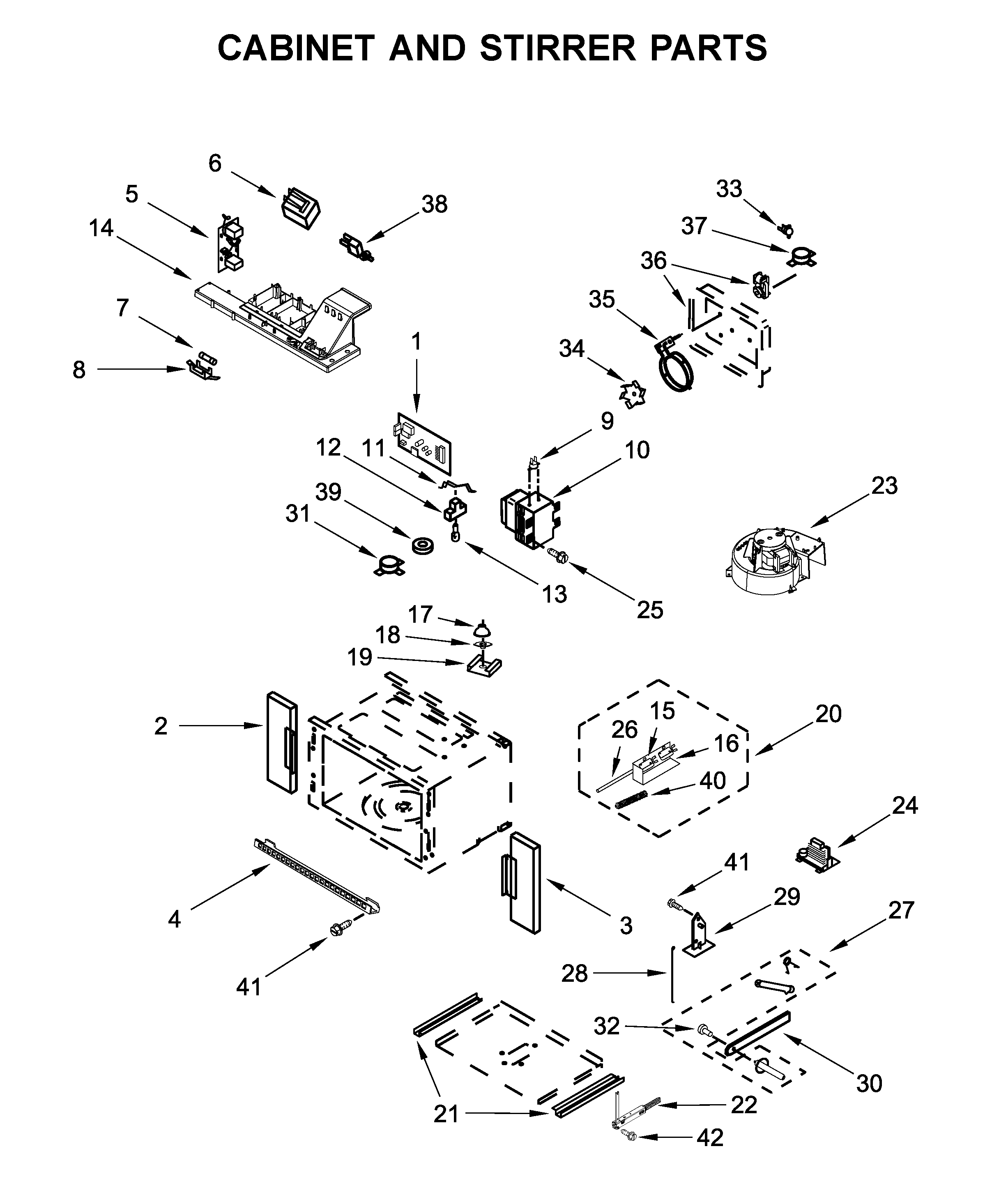 CABINET AND STIRRER PARTS