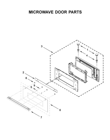 Microwave door parts