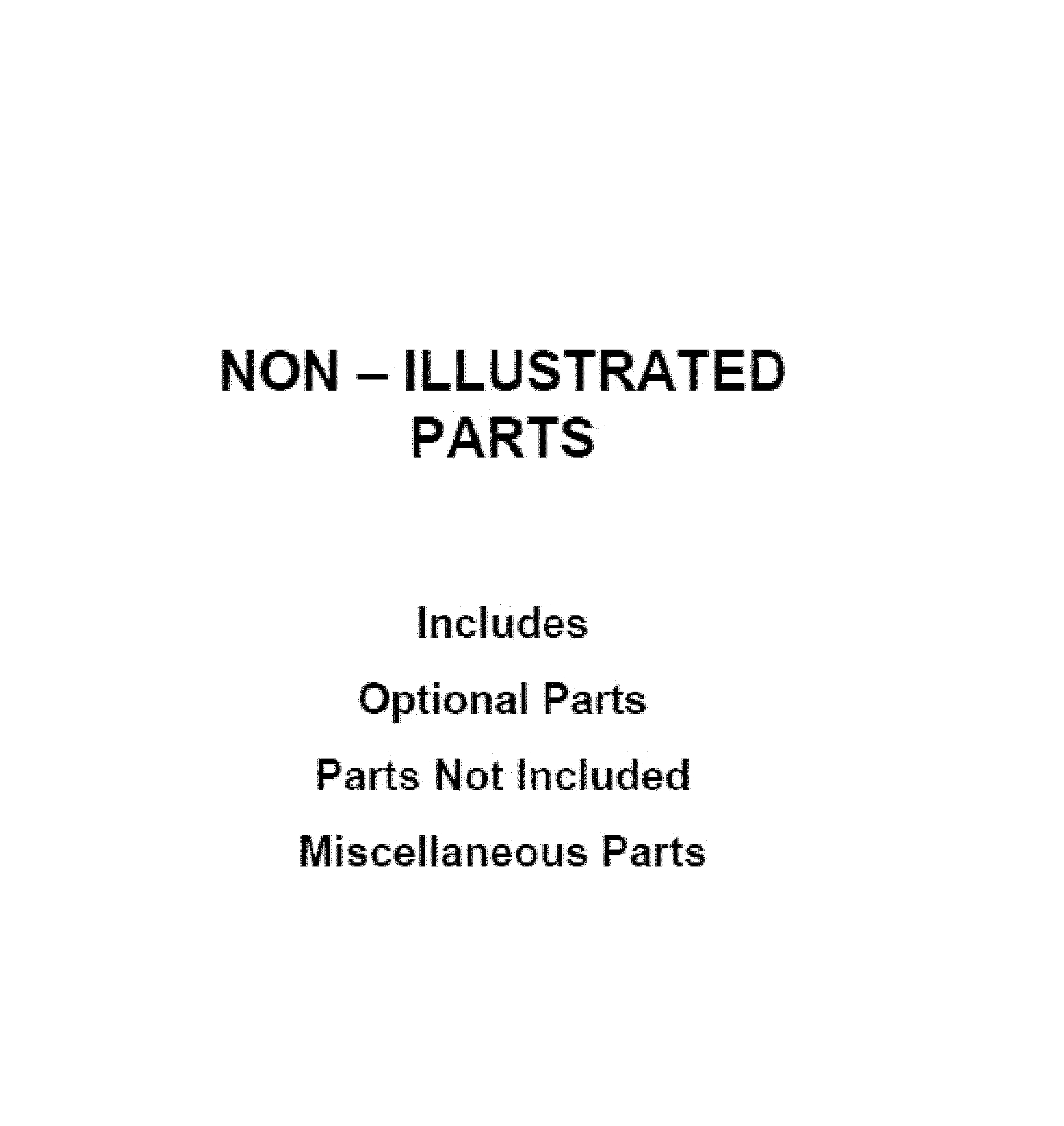 OPTIONAL PARTS (NOT INCLUDED)