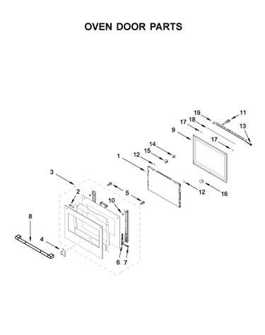 Oven door parts