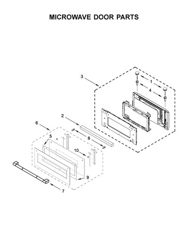 Microwave door parts