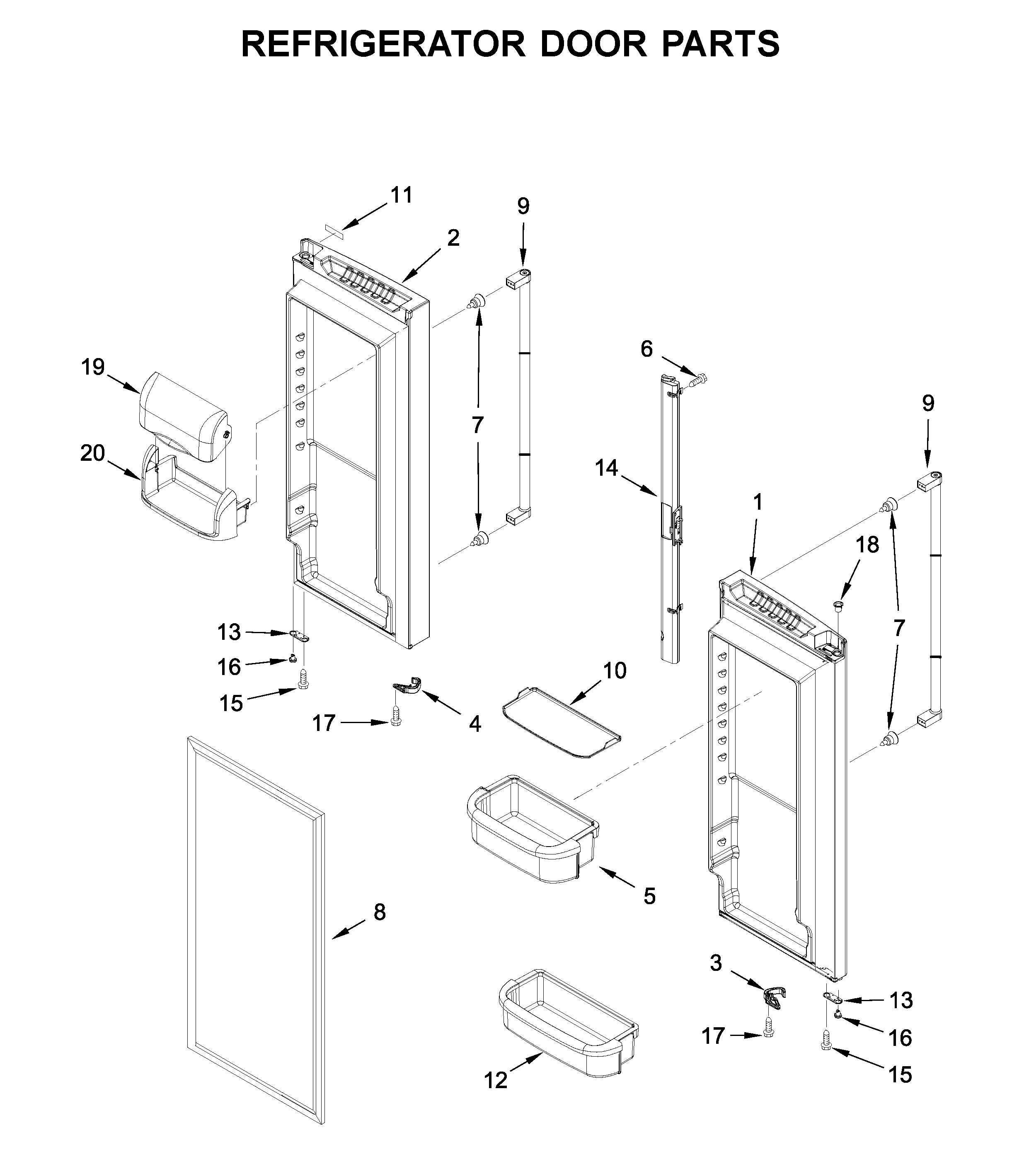 Refrigerator door parts