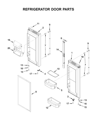 Refrigerator door parts