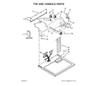 Whirlpool WED4910XQ2 top and console parts diagram