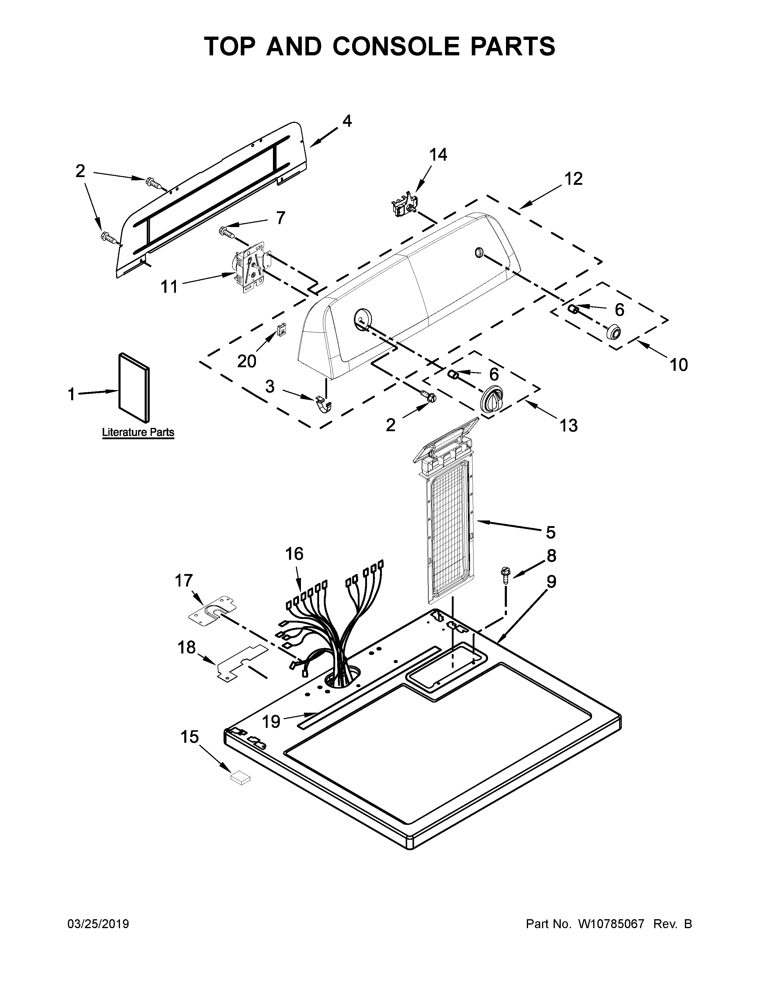Top and console parts