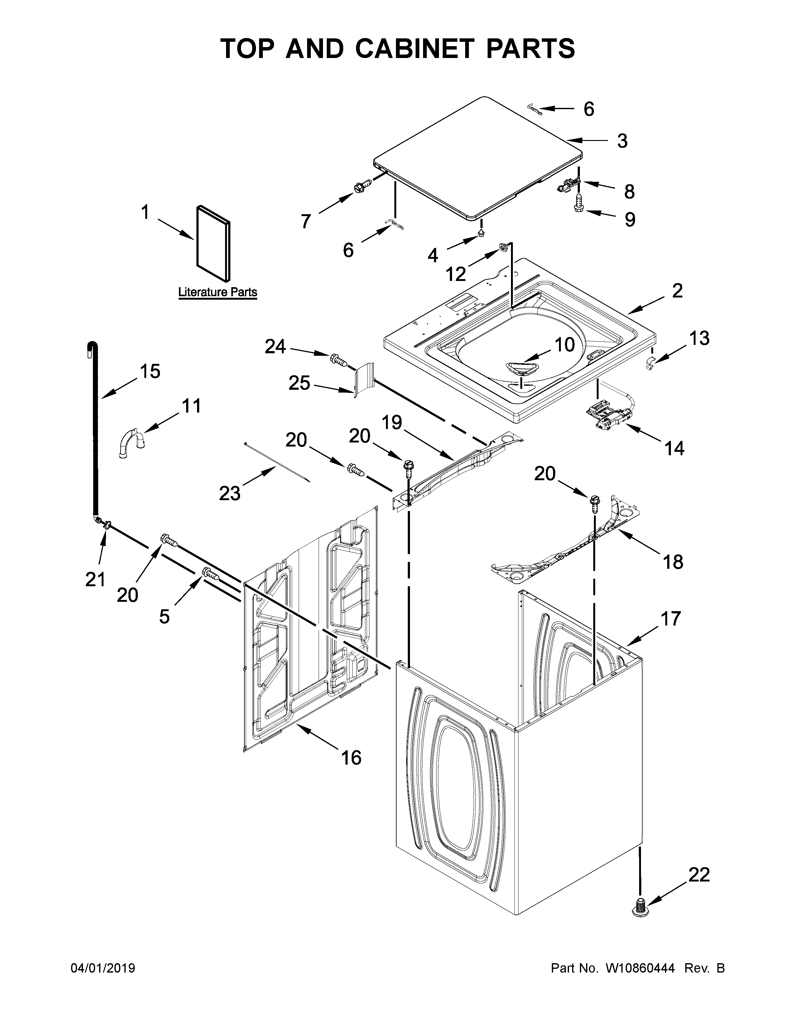 Top and cabinet parts