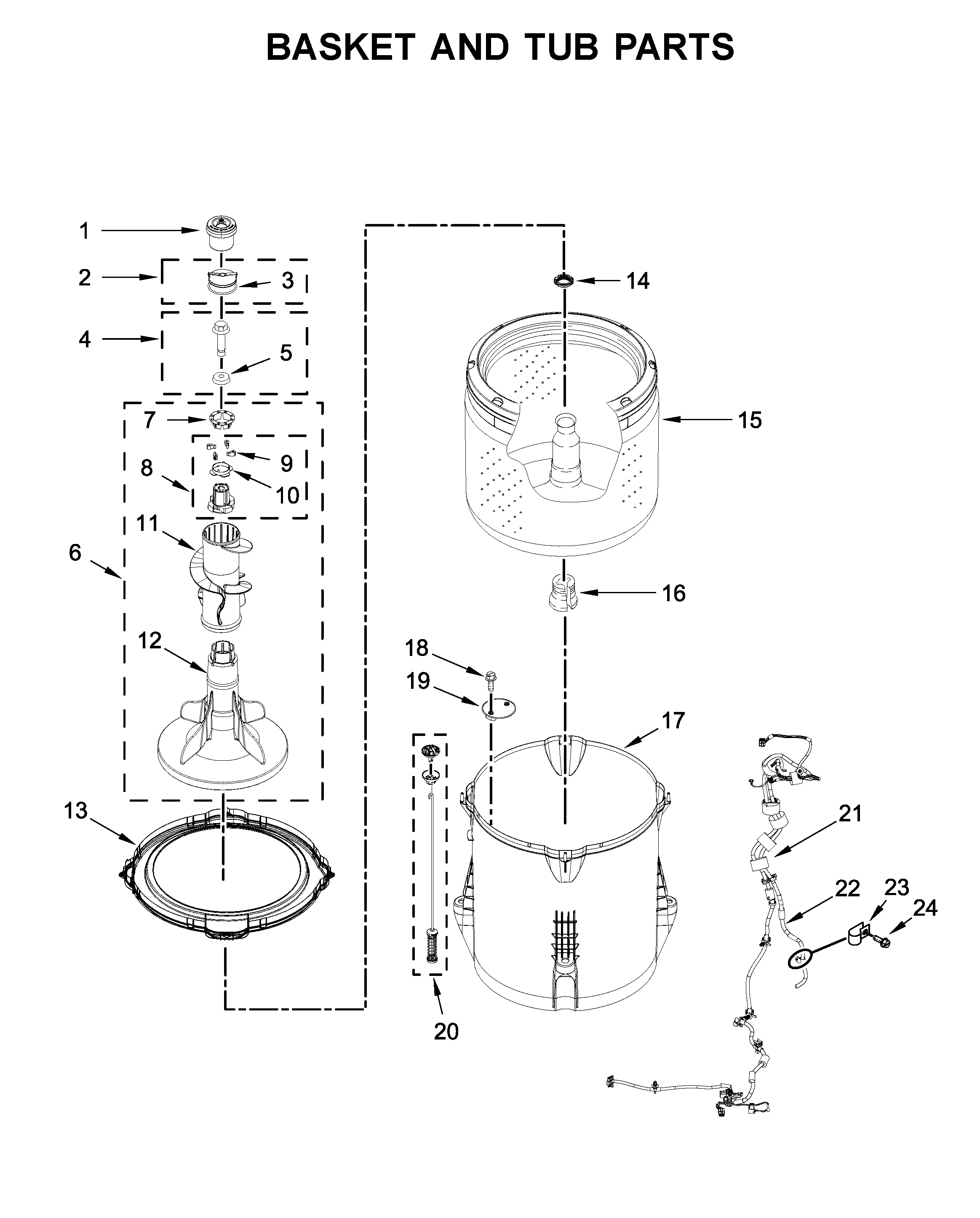 Basket and tub parts