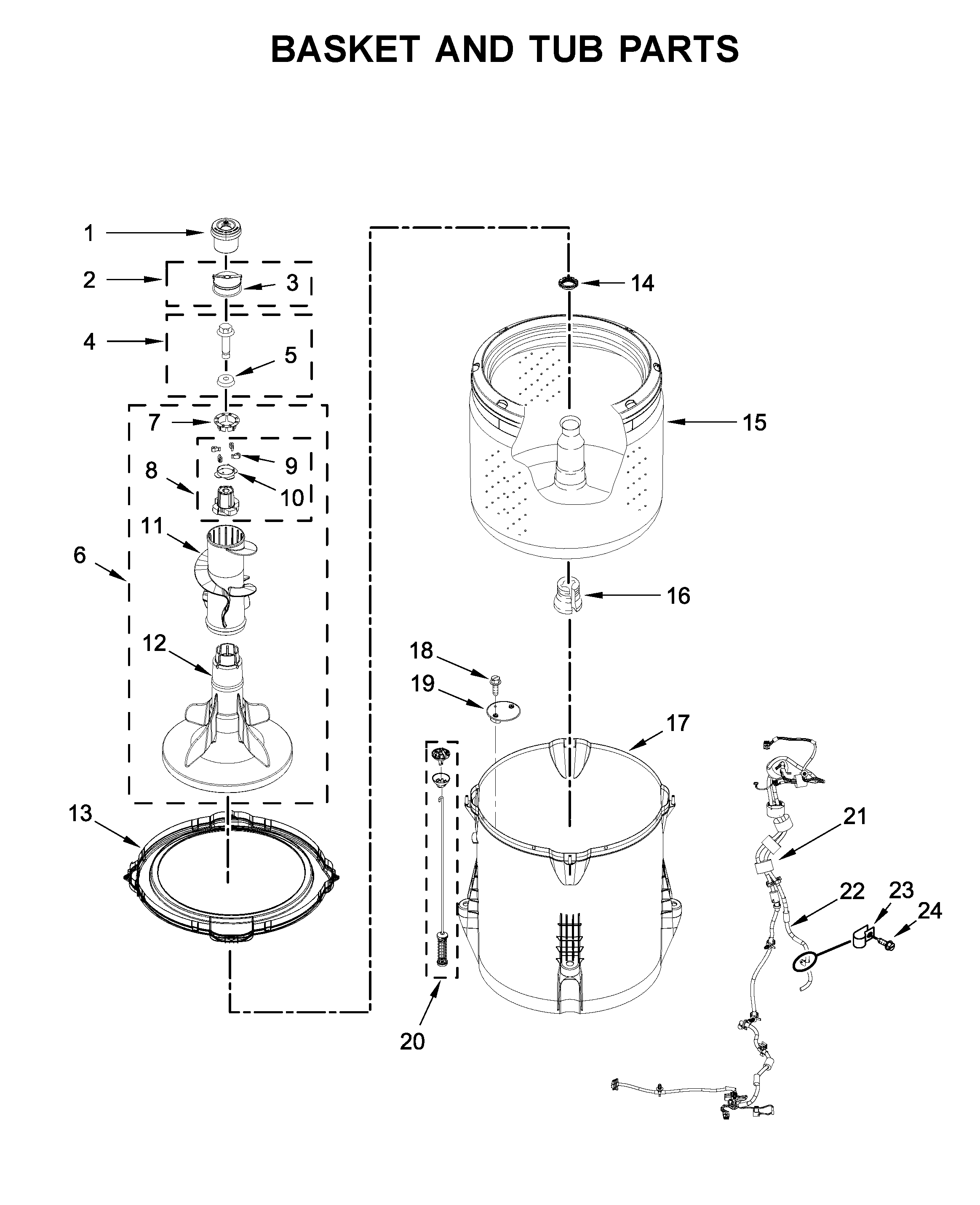 Basket and tub parts