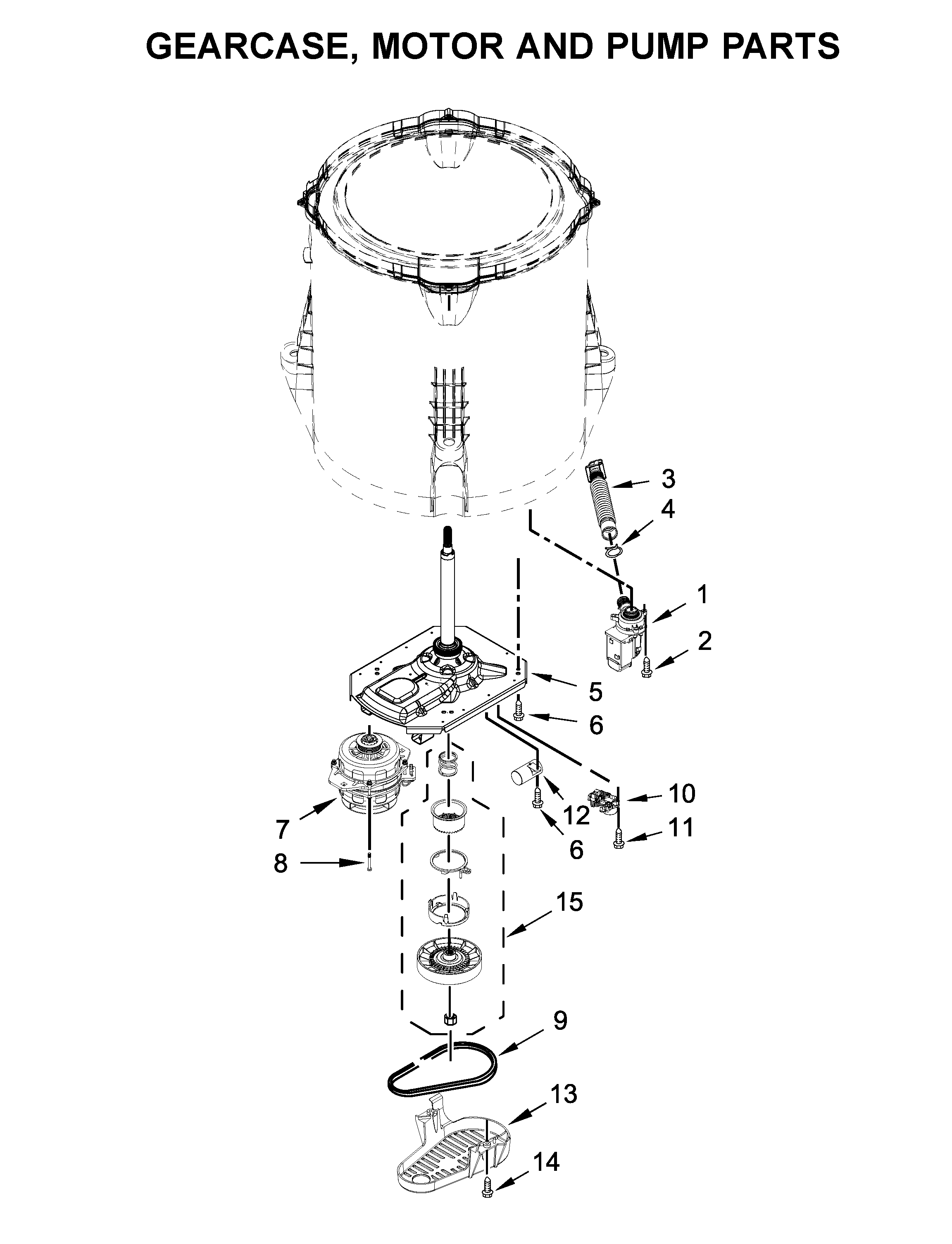 Gearcase, motor and pump parts