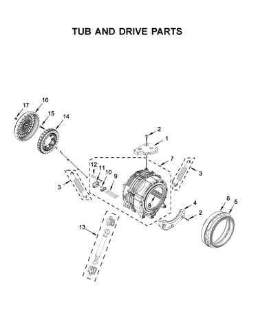 Tub and drive parts