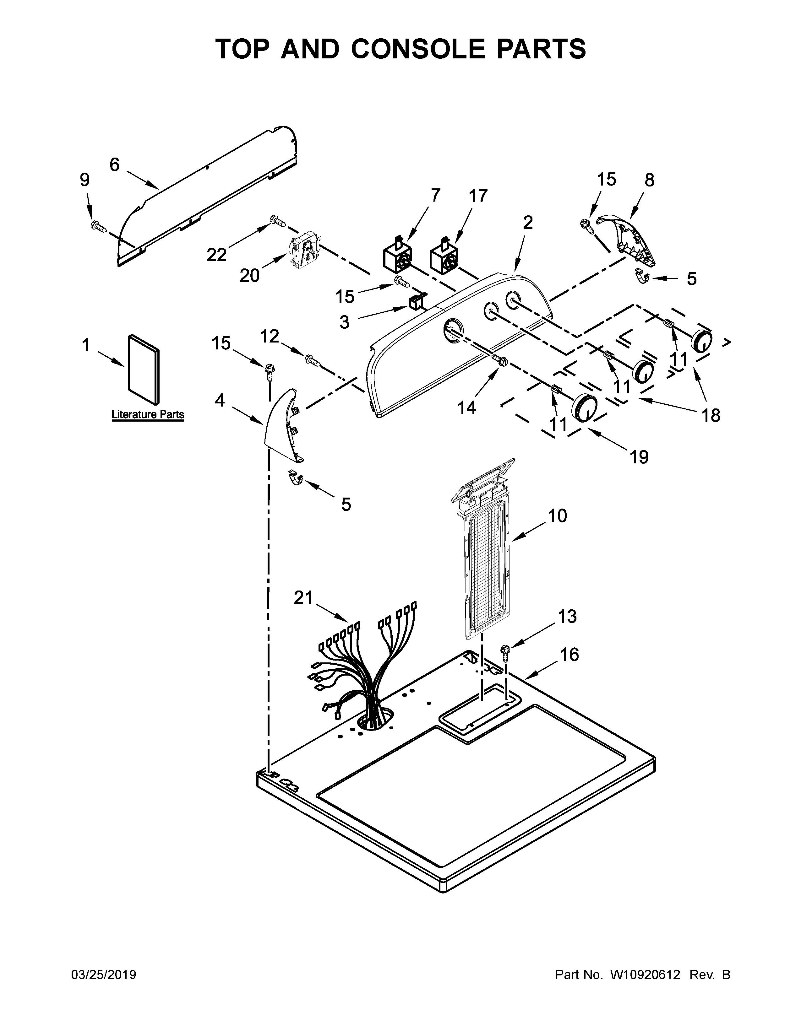 Top and console parts