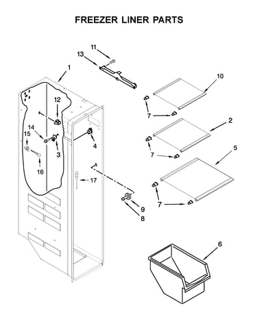 Freezer liner parts