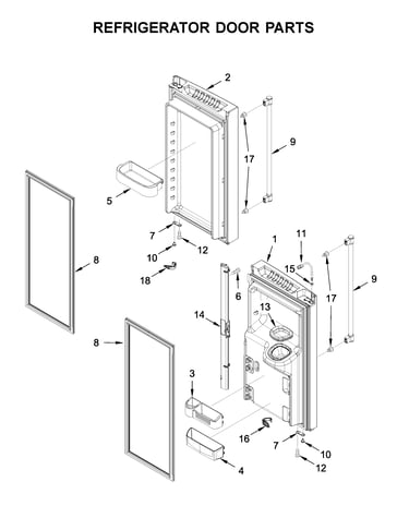 Refrigerator door parts