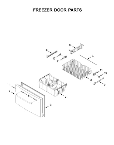 Freezer door parts