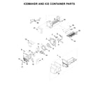 Ikea IX7DDEXGZ003 icemaker and ice container parts diagram