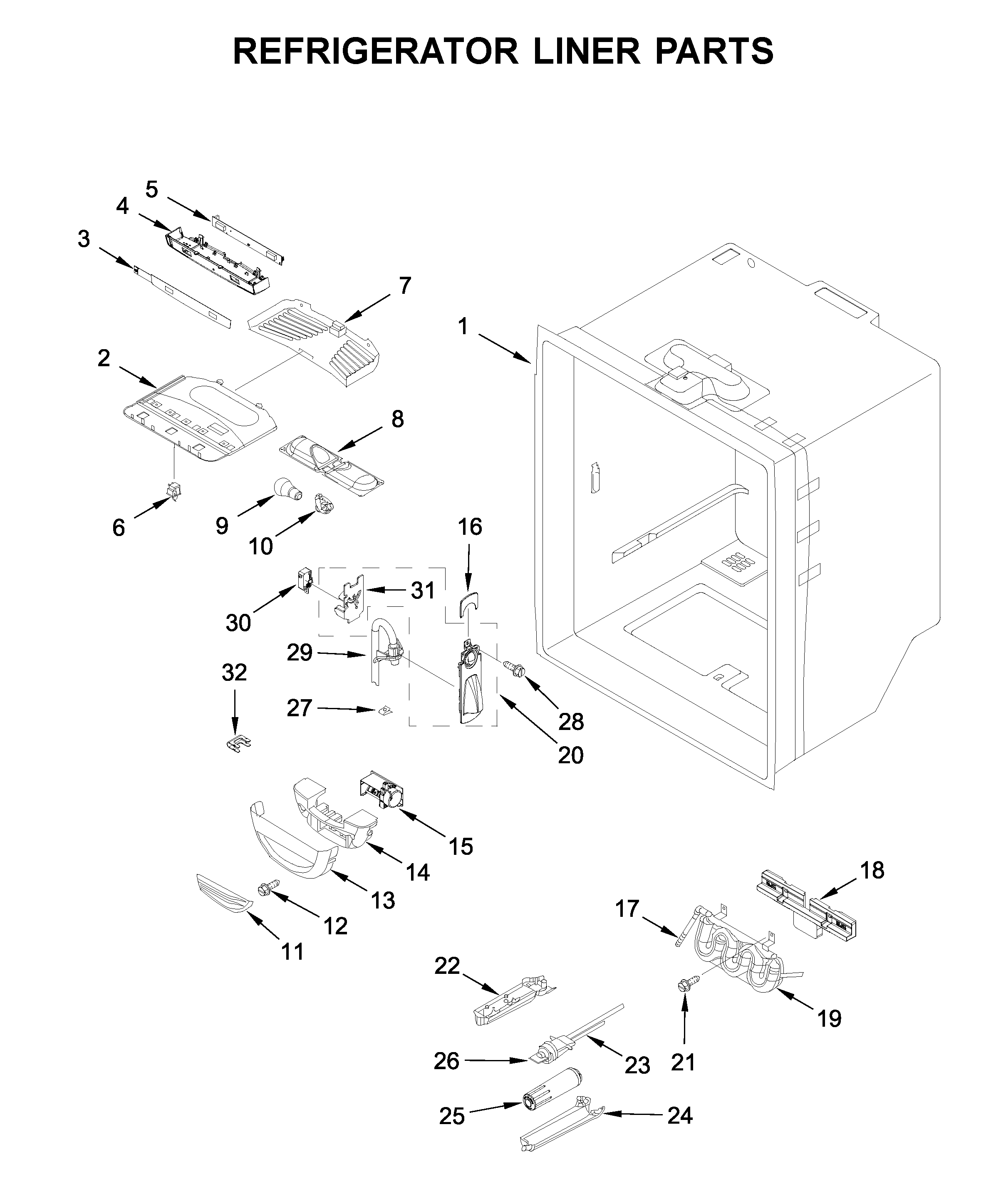 REFRIGERATOR LINER PARTS