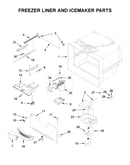 Freezer liner and icemaker parts