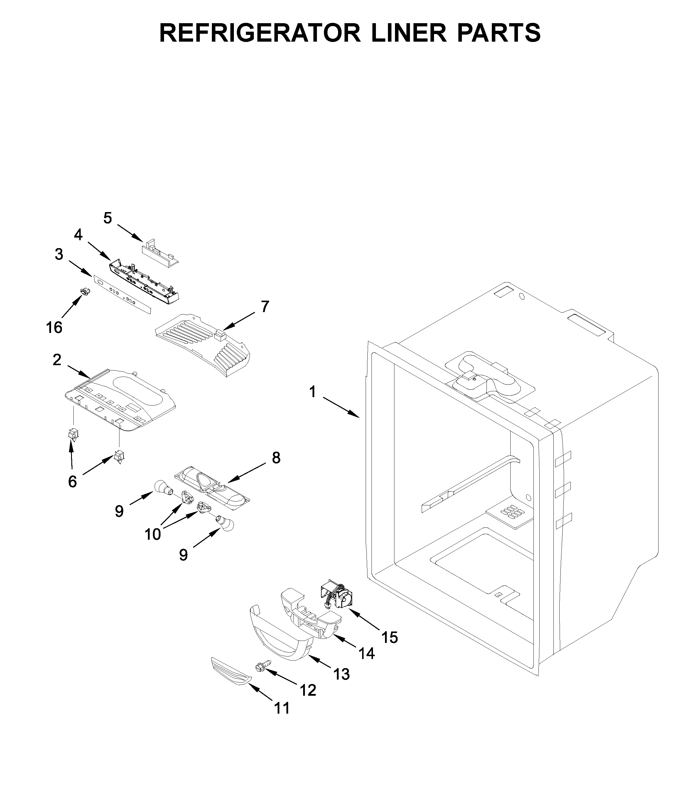 Refrigerator liner parts