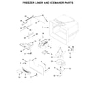 Whirlpool WRF535SMHZ02 freezer liner and icemaker parts diagram