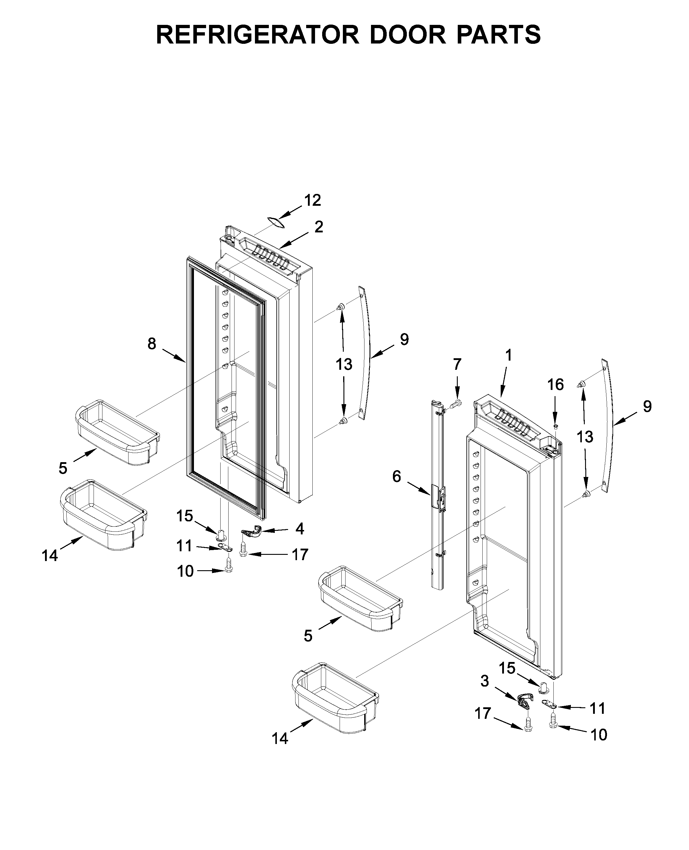 Refrigerator door parts