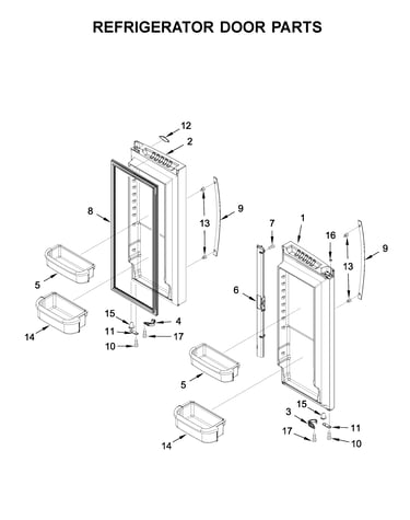 Refrigerator door parts