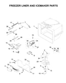 Freezer liner and icemaker parts