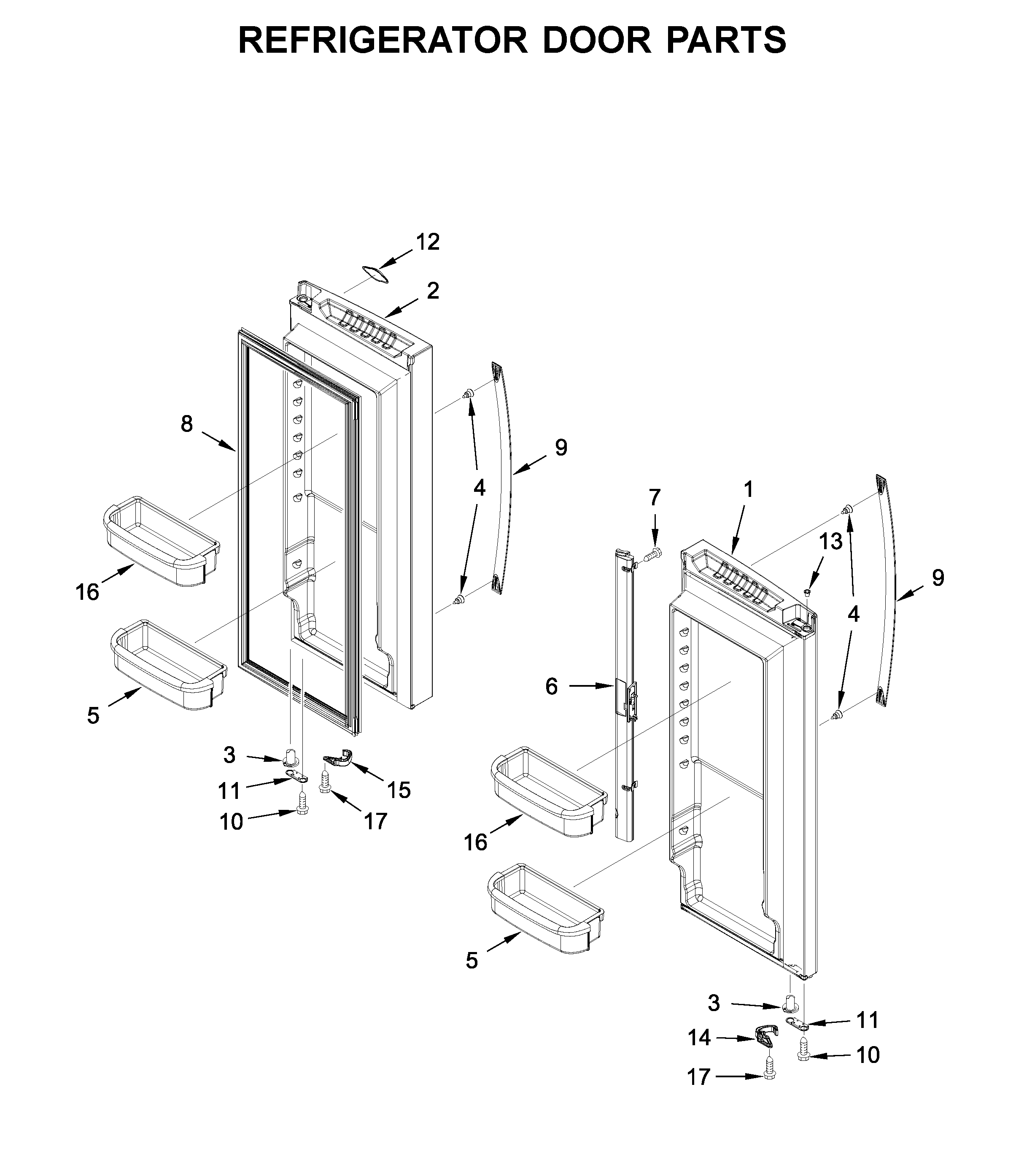 Refrigerator door parts