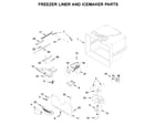 Whirlpool WRF535SWHB01 freezer liner and icemaker parts diagram