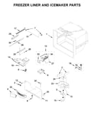 Freezer liner and icemaker parts