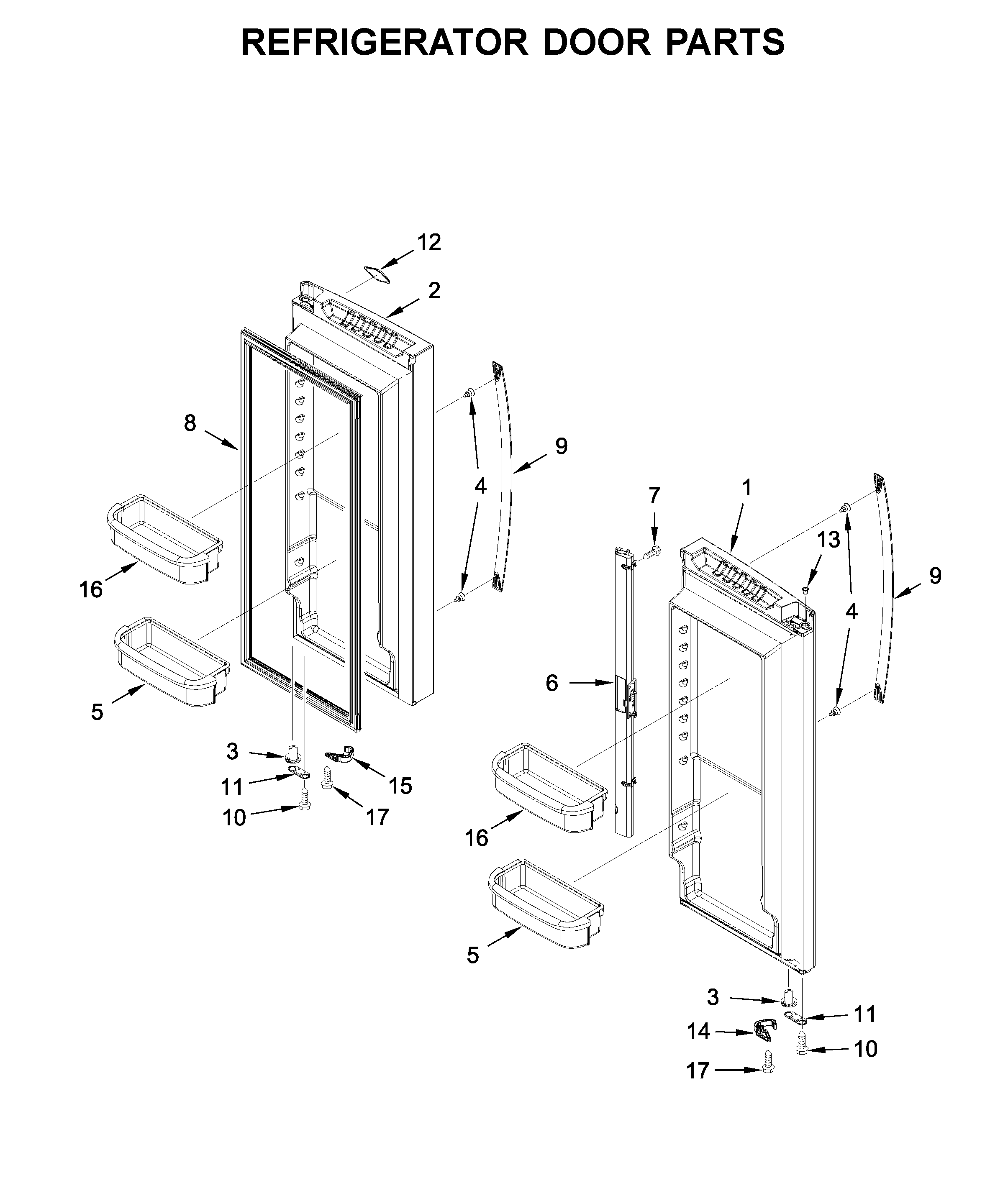 Refrigerator door parts