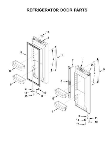 Refrigerator door parts