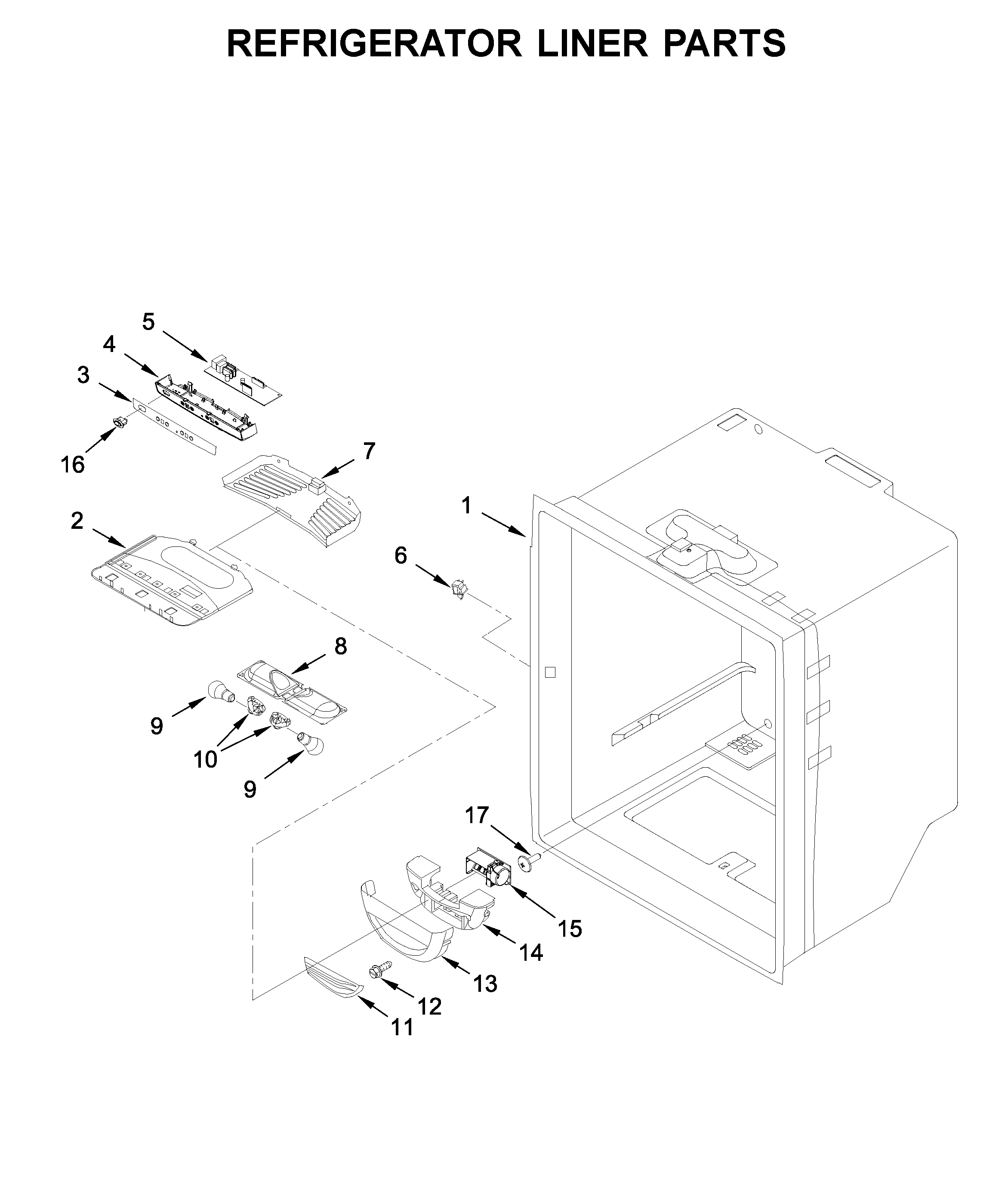 Refrigerator liner parts