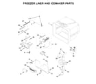 Whirlpool WRF532SMHW01 freezer liner and icemaker parts diagram