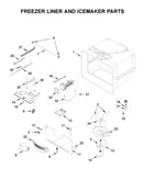 Freezer liner and icemaker parts