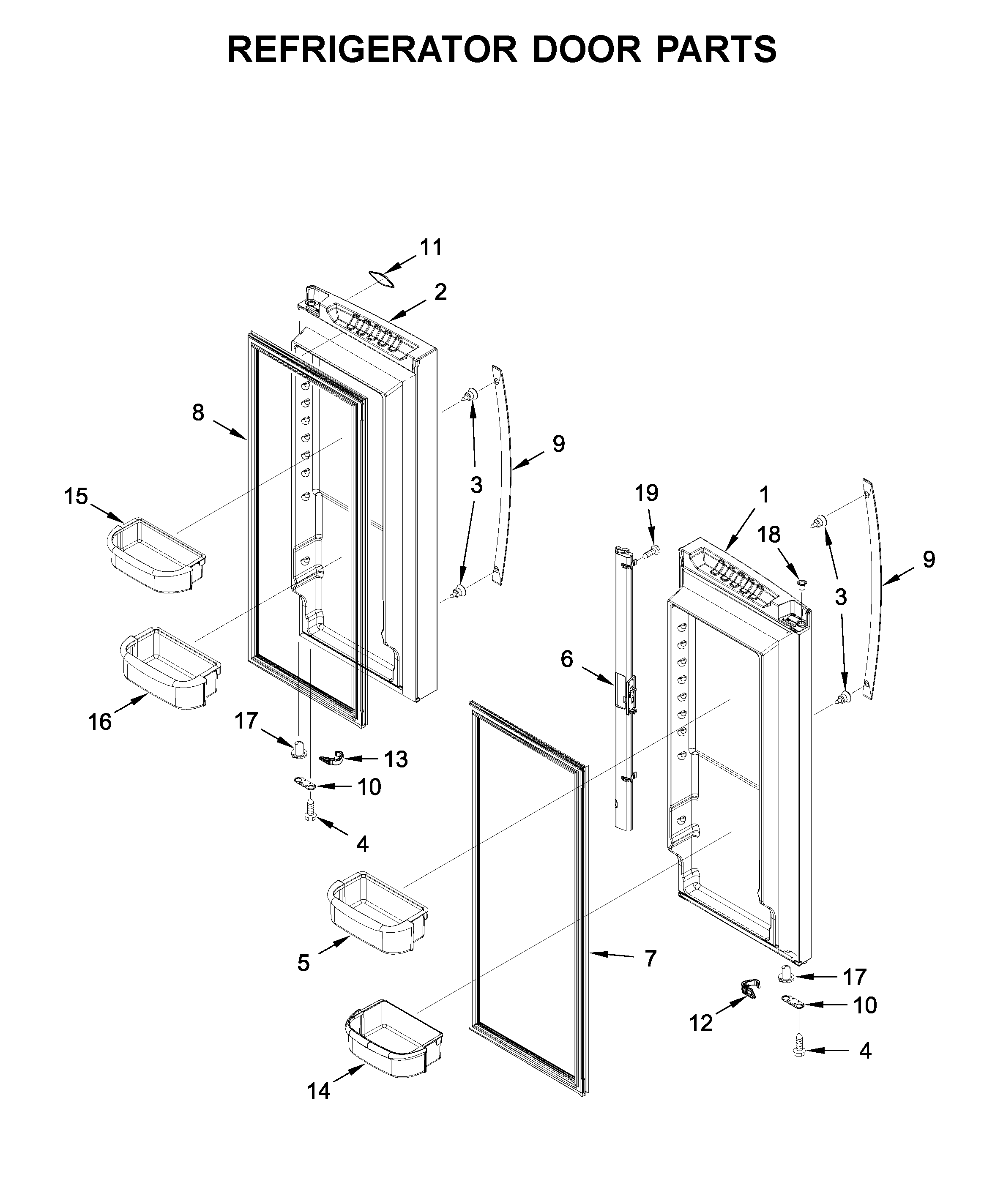 Refrigerator door parts