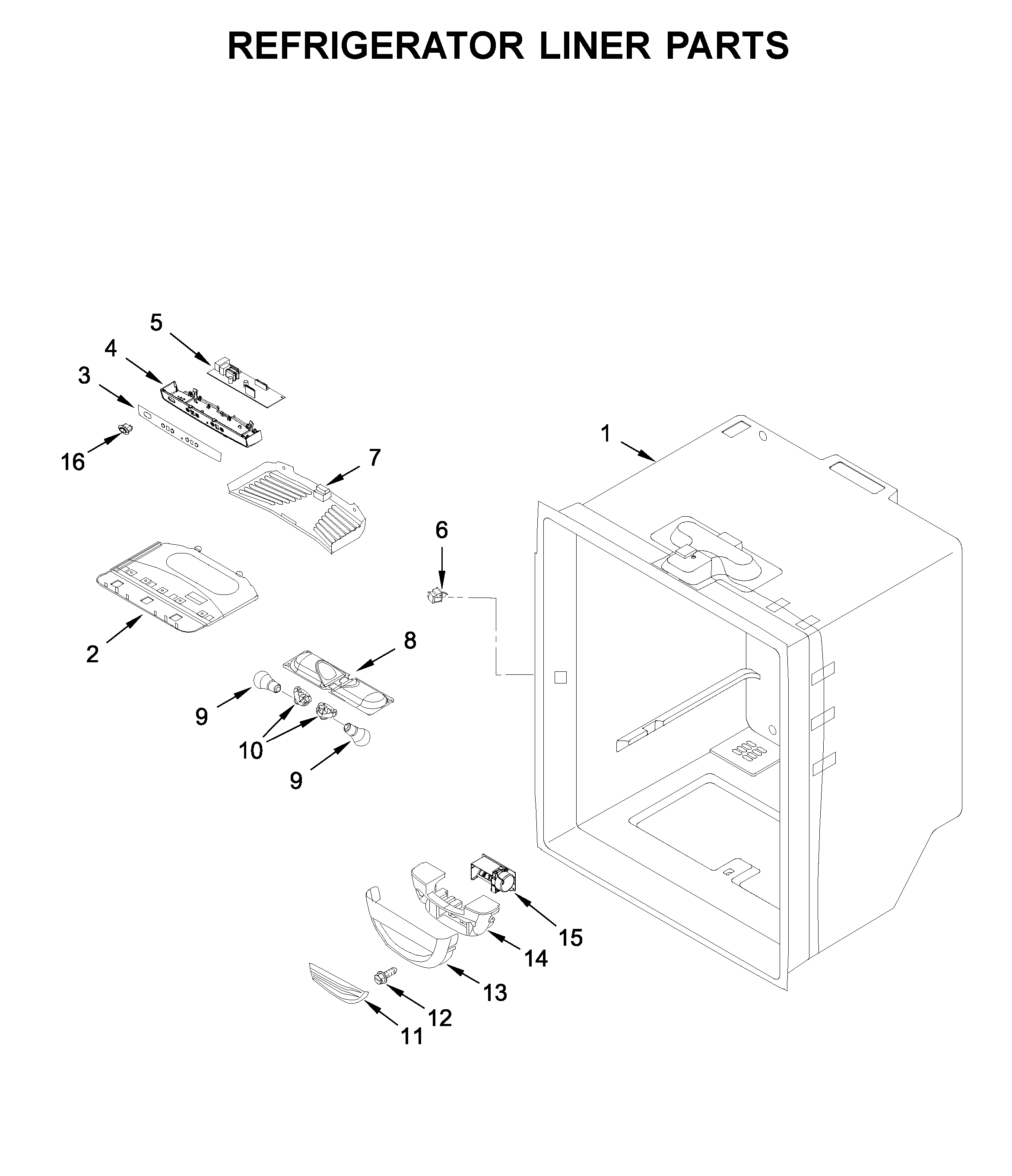 Refrigerator liner parts