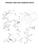 Freezer liner and icemaker parts