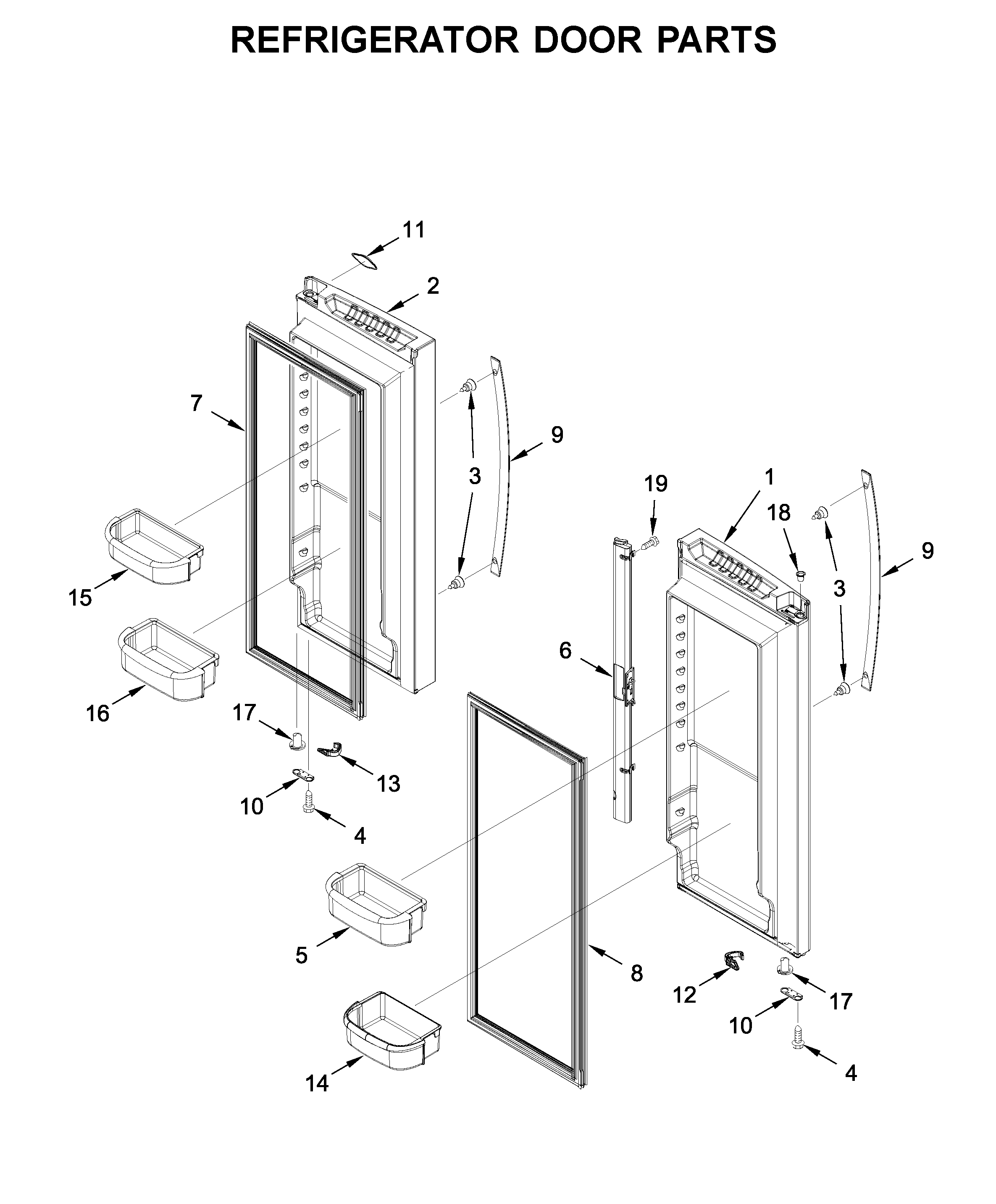 Refrigerator door parts